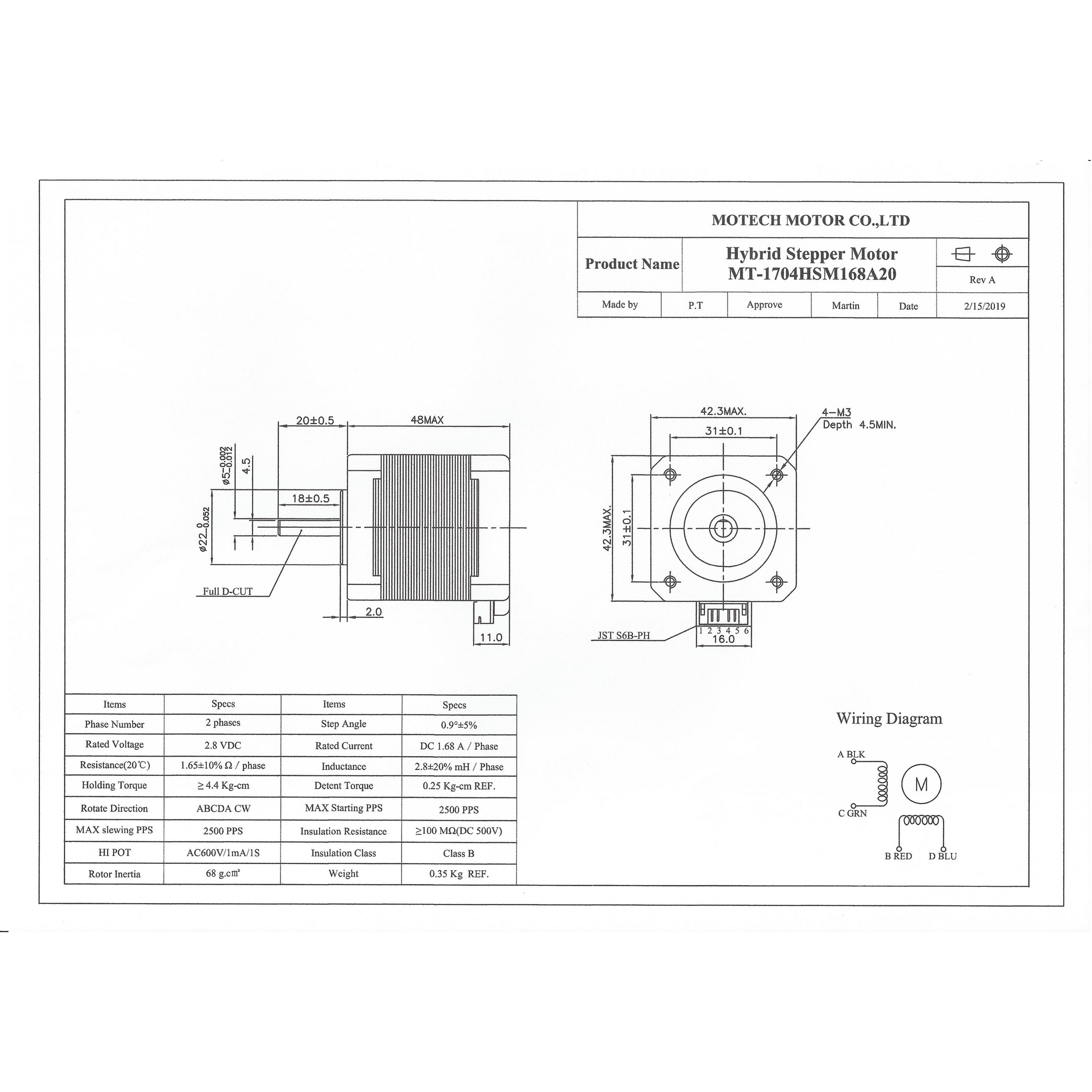 Motech Motor (Similar to E3D High Torque) - Filastruder